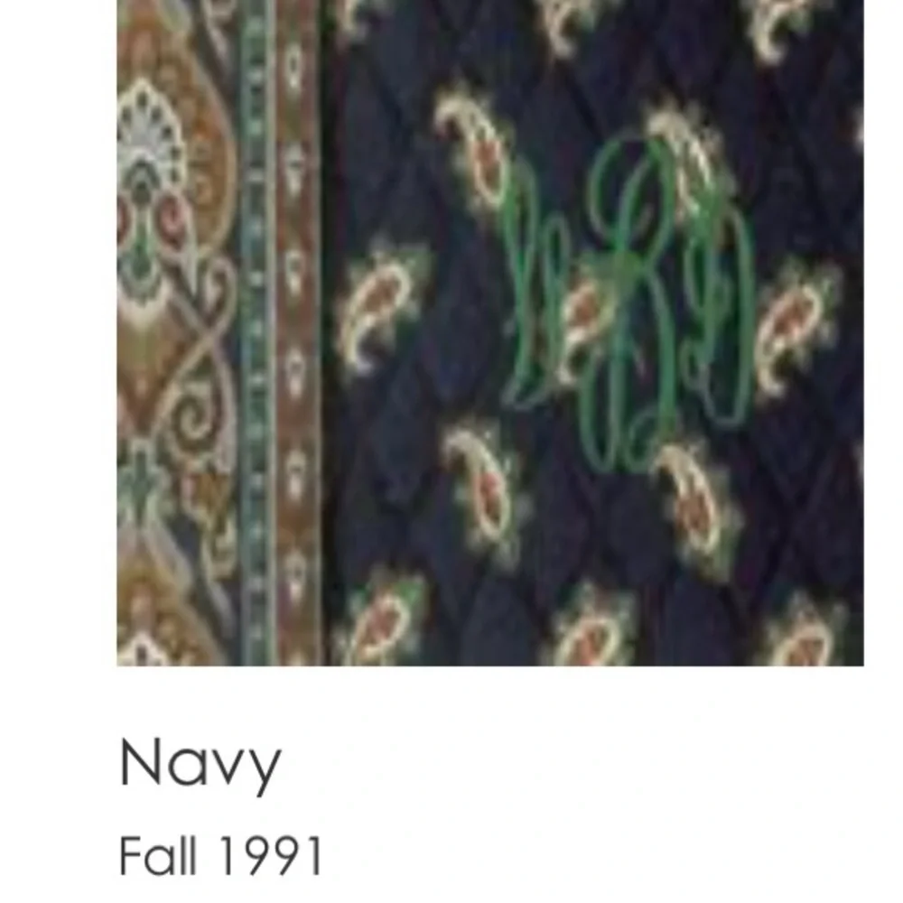 Vintage VERA BRADLEY Navy 1991 Hanging Jewlery Organizer Blue Paisley USA Travel